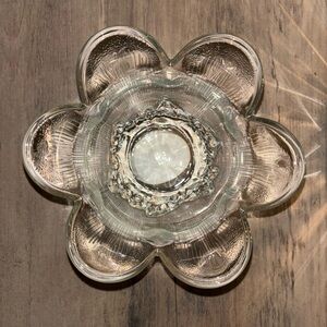 Clear Glass Flower-Shaped Bowl